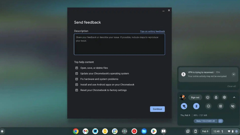 谷歌正式推出ChromeOS 110 更新，新增多种功能